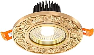 TCHAUSGZOZ 4.5-Inch Dimmable Brass LED Recessed Lights with Adjustable Color Temperature - Elegant Eyeball Ceiling Potlight for Home and Commercial Use(Brass)