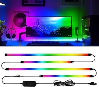 Bande LED RGBIC pour Écran PC - Kit de Rétroéclairage avec Synchronisation des Couleurs pour Gaming, Lumière d
