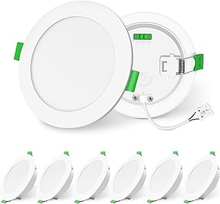 ALUSSO LIGHTING Spot LED Encastrable Dimmable 12W 1200lm Haute Luminosité, Extra Plat Spots de Plafond, 3000K 4000K 6500K Réglable Blanc Chaud Nature Froid Spot Salle de Bain IP44 Étanche, Lot de 6