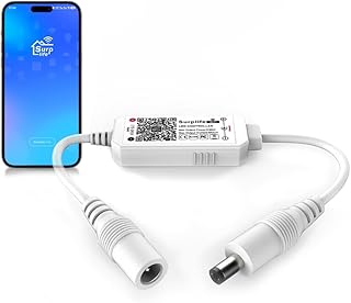 Arote Contrôleur WiFi LED contrôlé par application pour bandes LED Blanc froid et chaud Télécommande avec système Android et iOS pour tous les rubans LED 3528 5050 2835
