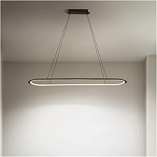 Générique Nordic Dining Table Pendant Light Modern Minimalist Oval Ceiling Chandelier For Restaurant Kitchen Island Interior Lighting(Brightness Dimmable,L100cm)