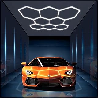 Lampes LED hexagonales pour coiffure, garage, salle de sport, entrepôt, voiture, atelier, centre commercial, 25 200 lm, ultra lumineux 8 grilles nid d