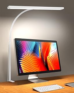 iFalarila 2025 Version Lampe de Bureau 160 LED avec Pince, Lampe de Table 3 Modes, Plus Lumineuse Lampe de Lecture Flexible à 360° avec Adaptateur USB pour Travail, l