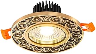 TCHAUSGZOZ 4.5-Inch Dimmable Brass LED Recessed Lights with Adjustable Color Temperature - Elegant Eyeball Ceiling Potlight for Home and Commercial Use(Dark)